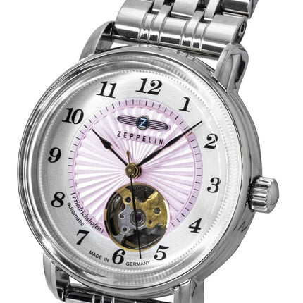 Zeppelin Friedrichshafen Stainless Steel Pink Dial Automatic 8569M5 Women's Watch