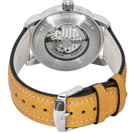 Zeppelin Captain's Line Leather Strap Beige Skeleton Dial Automatic 86585 Men's Watch