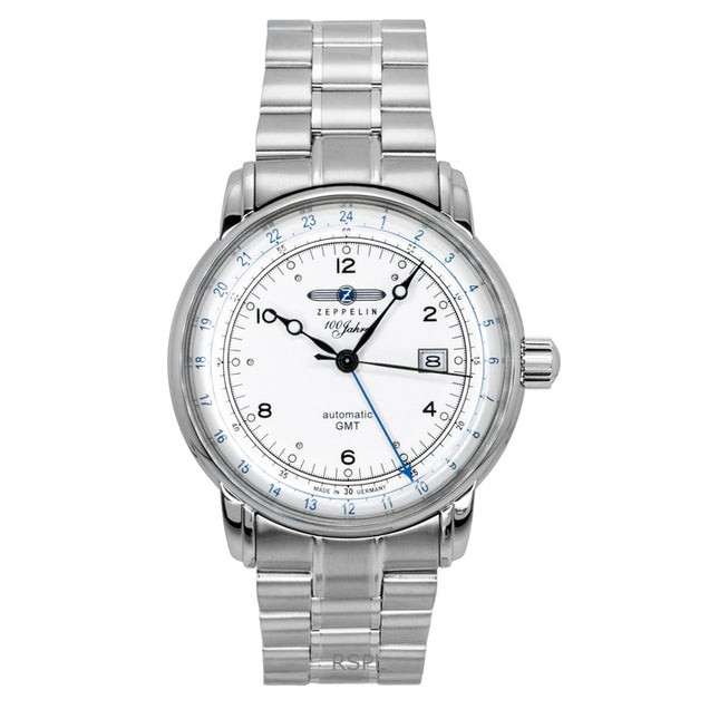 Zeppelin 100 Jahre GMT Stainless Steel Silver Dial Automatic 8666MB1 Men's Watch