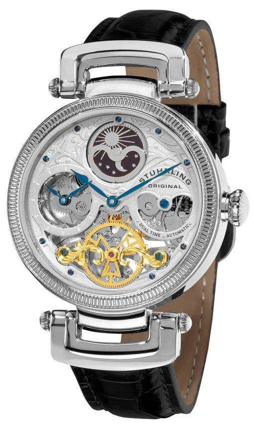 Stuhrling Original Magistrate Automatic Dual Time Skeleton Dial 353A.33152 Mens Watch
