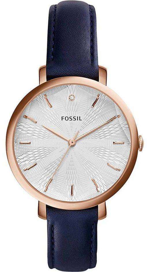 Fossil Incandesa Navy Blue Leather Strap Diamond Accent ES3864 Womens Watch