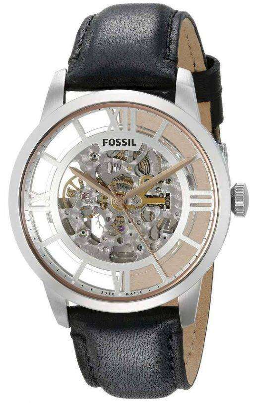 Fossil Townsman Automatic Skeleton Dial Black Leather ME3041 Mens Watch
