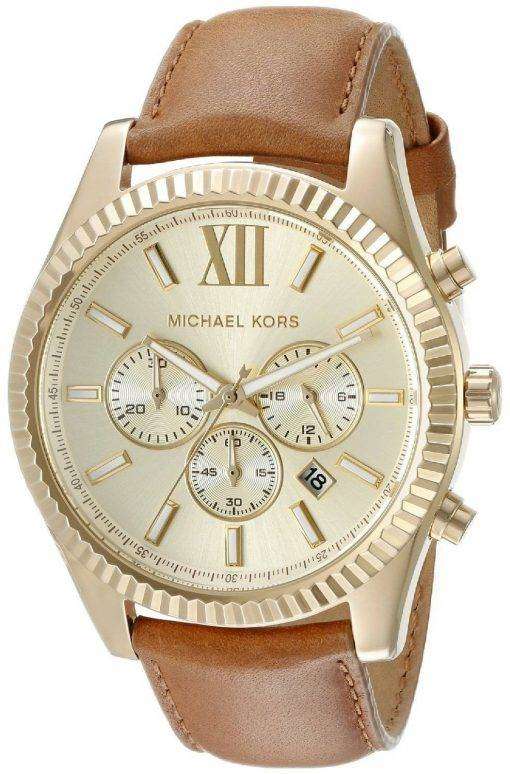 Michael Kors Lexington Chronograph Gold Dial MK8447 Mens Watch