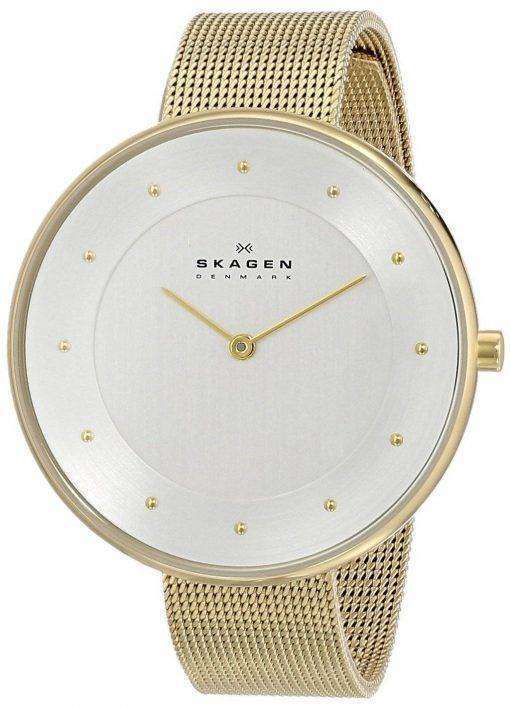 Skagen Silver Dial Gold-Tone Mesh Bracelet SKW2141 Womens Watch