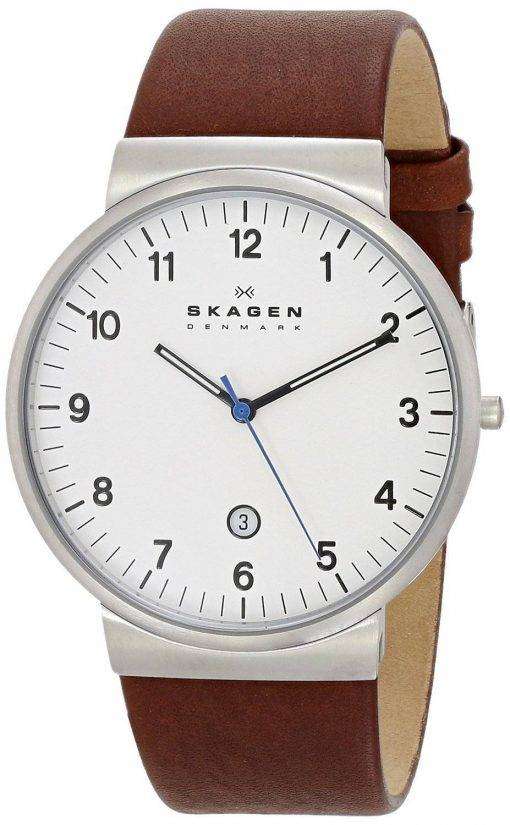 Skagen Ancher Brown Leather Strap SKW6082 Mens Watch