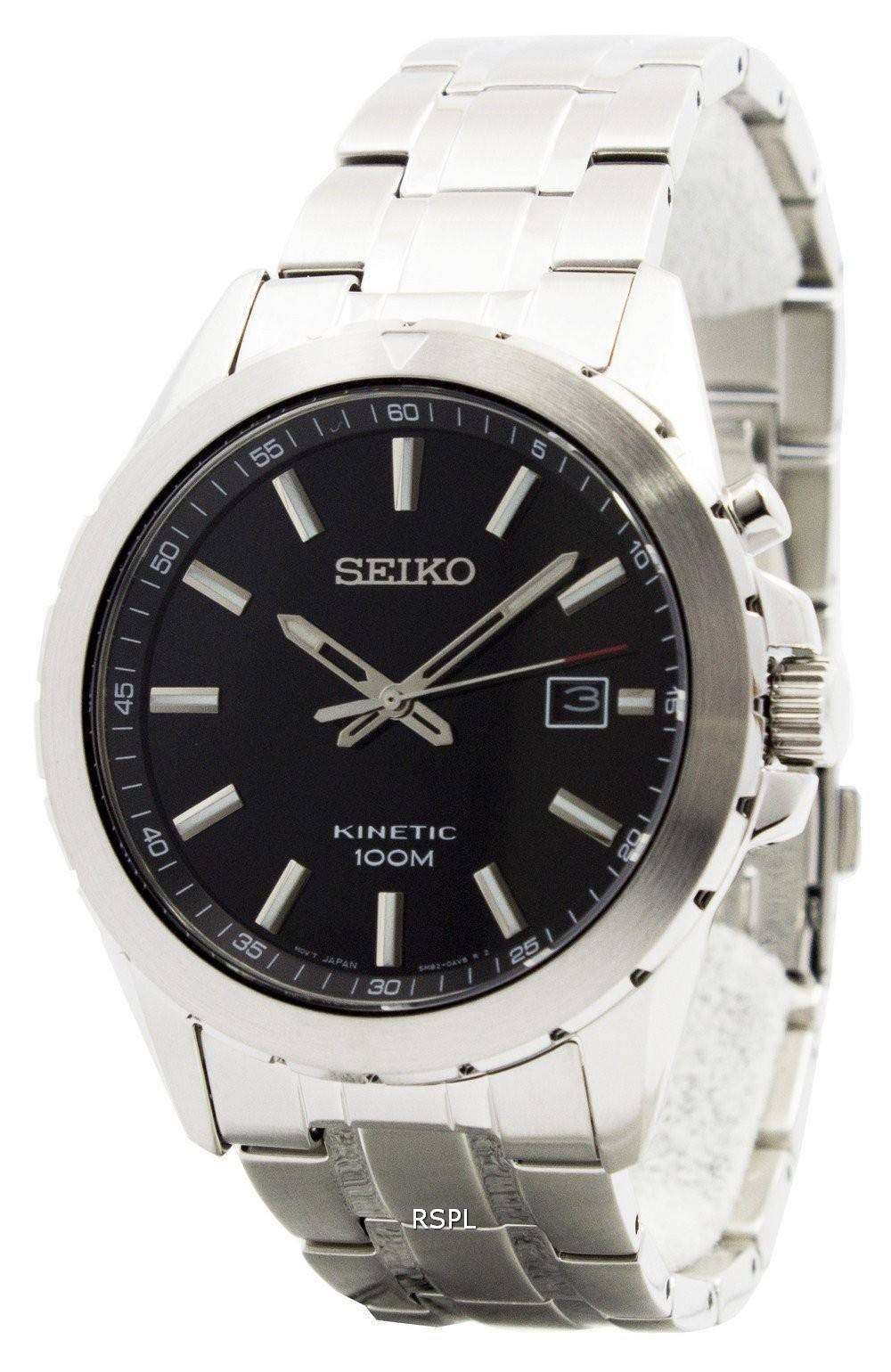 Seiko Kinetic Black Dial 100M SKA697P1 SKA697P Mens Watch - CityWatches ...