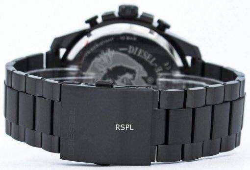 Diesel Mega Chief Quartz Chronograph Grey Dial Black IP DZ4283 Mens Watch