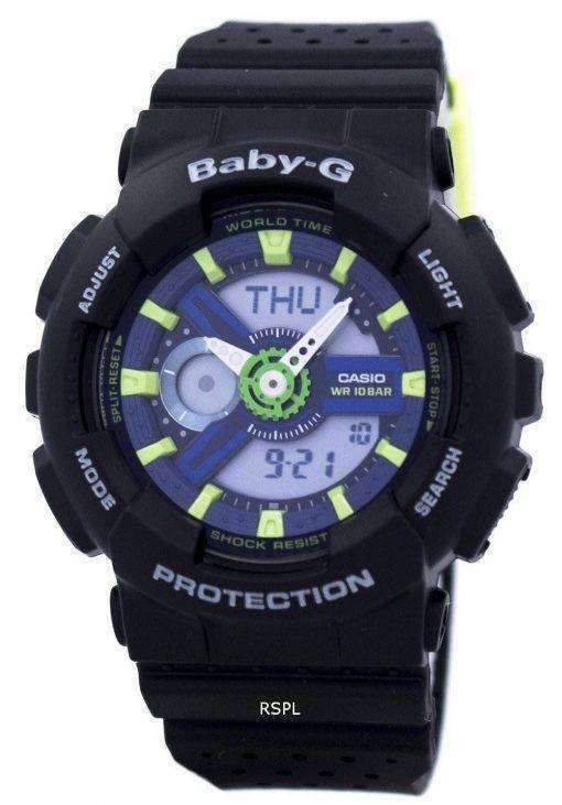 Casio Baby-G Shock Resistant World Time Analog Digital BA-110PP-1A Women's Watch
