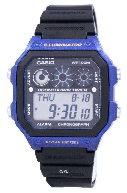 Casio Youth Series Illuminator Chronograph Alarm AE-1300WH-2AV Men's Watch