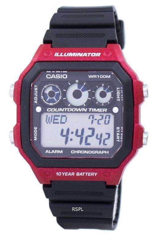 Casio Youth Series Illuminator Chronograph Alarm AE-1300WH-4AV Men's Watch