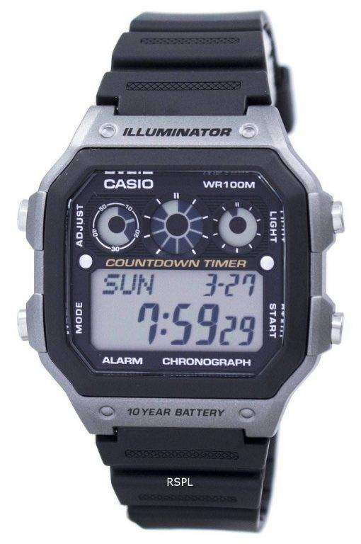 Casio Youth Series Illuminator Chronograph Alarm Digital AE-1300WH-8AV Men's Watch