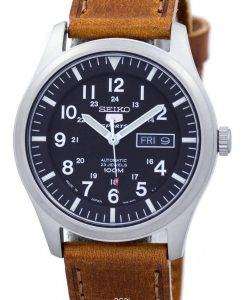 Seiko 5 Sports Automatic Japan Made Ratio Brown Leather SNZG15J1-LS9 Men's Watch