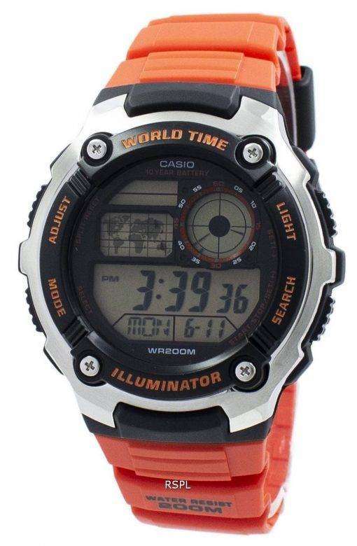 Casio Youth Illuminator World Time Digital AE-2100W-4AV AE2100W-4AV Men's Watch
