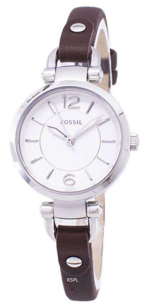 Fossil Georgia Silver Dial Brown Leather ES3861 Womens Watch