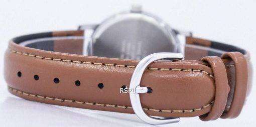 Casio Quartz Silver Dial Brown Leather MTP-1095E-7BDF MTP-1095E-7B Mens Watch