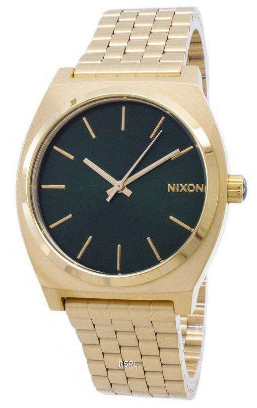 Nixon Time Teller Gold Tone Green Sunray A045-1919-00 Mens Watch