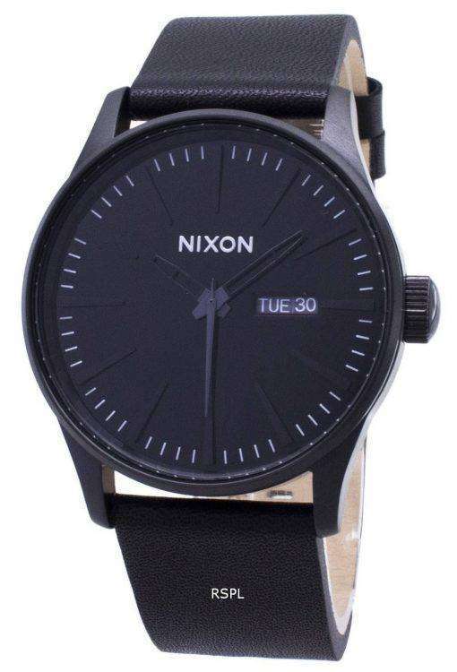 Nixon Quartz Sentry Black Leather A105-001-00 Men's Watch