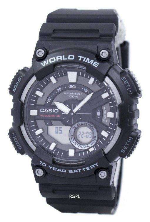Casio Telememo 30 World Time Alarm Analog Digital AEQ-110W-1AV AEQ110W-1AV Men's Watch