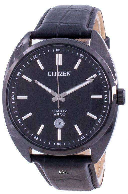 Citizen Black Dial Leather Strap Quartz BI5095-05E Men's Watch