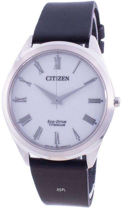 Citizen White Dial Leather Strap Eco-Drive BJ6520-15A Men's Watch