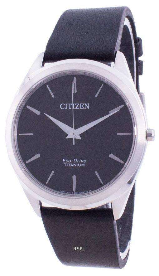 Citizen Black Dial Leather Strap Eco-Drive BJ6520-15E Men's Watch