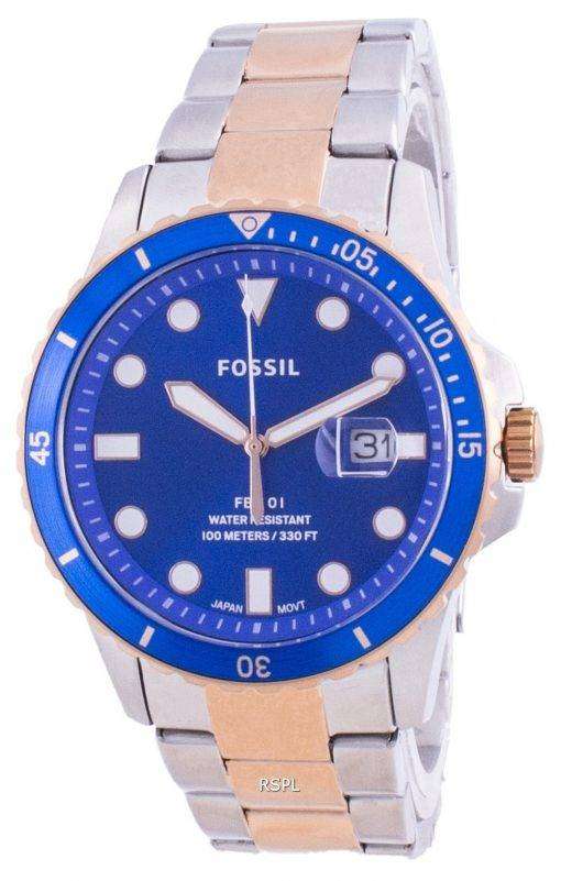 Fossil FB-01 Blue Dial Stainless Steel Quartz FS5654 100M Men's Watch