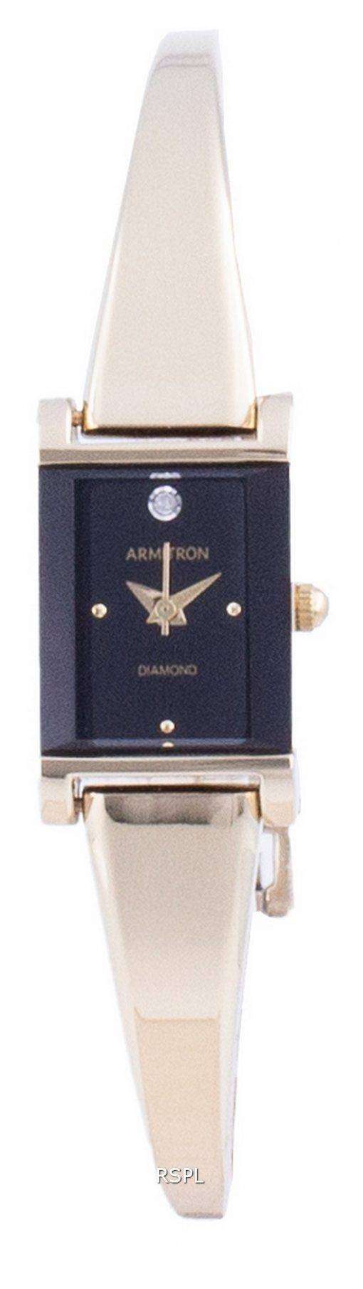 Armitron Black Dial Diamond Accents Quartz 755322BKGP Womens Watch