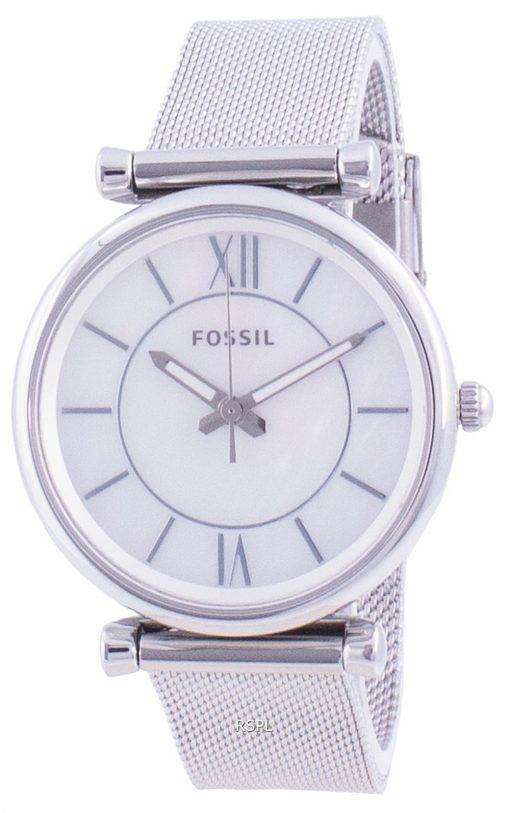Fossil Carlie Mother Of Pearl Dial Stainless Steel Quartz ES4919 Womens Watch