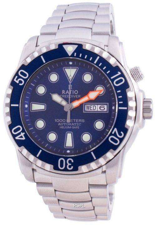 Ratio FreeDiver Helium-Safe 1000M Sapphire Automatic 1068HA96-34VA-BLU Men's Watch
