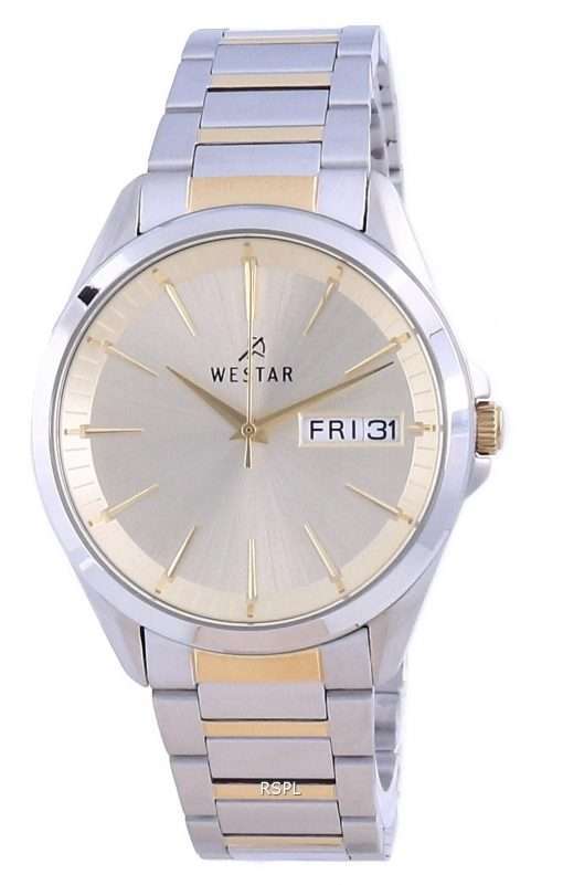 Westar Champagne Dial Two Tone Stainless Steel Quartz 50212 CBN 102 Men's Watch