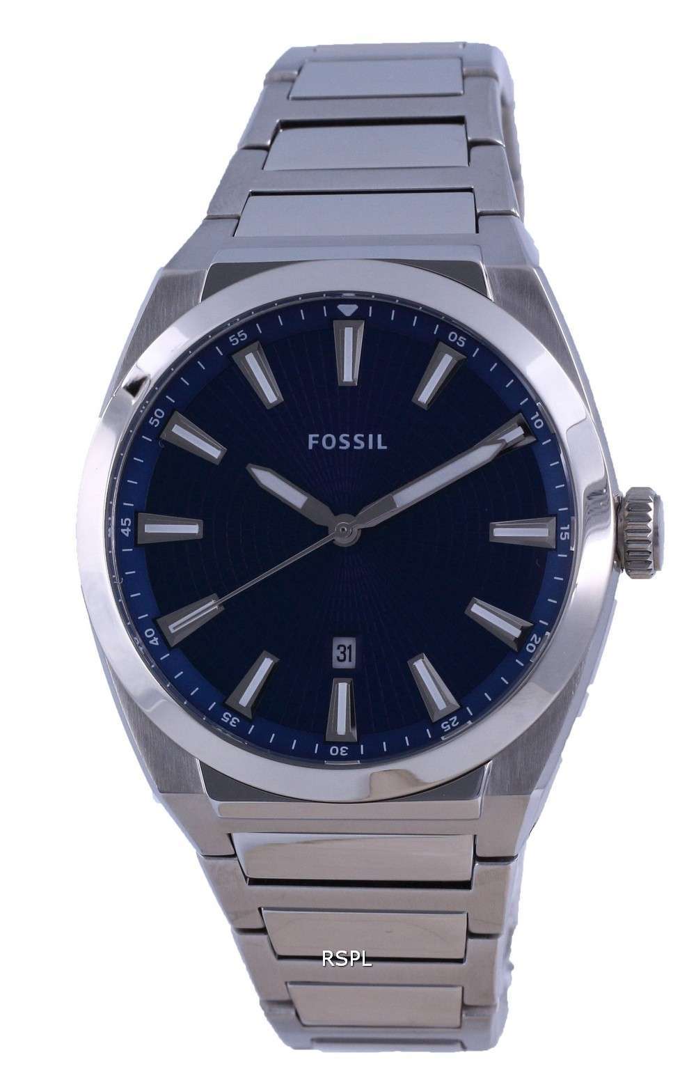 Fossil Everett Blue Dial Stainless Steel Quartz FS5822 Men's Watch ...