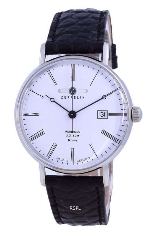 Zeppelin LZ120 Rome White Dial Leather Automatic 7154-4 71544 Men's Watch