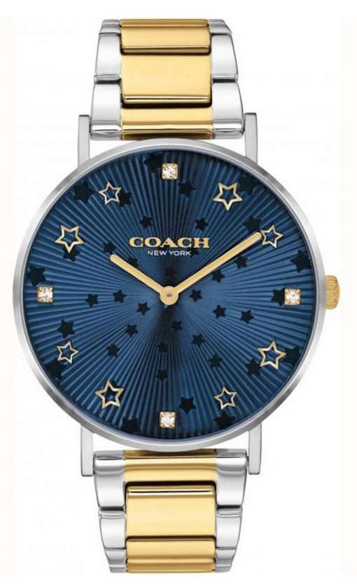 Coach Perry Blue Dial Two Tone Stainless Steel Quartz 14503523 Womens Watch