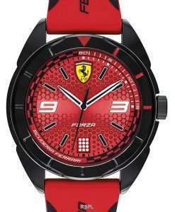 Ferrari Scuderia Forza Red Dial Silicon Band Quartz 0830517 Mens Watch