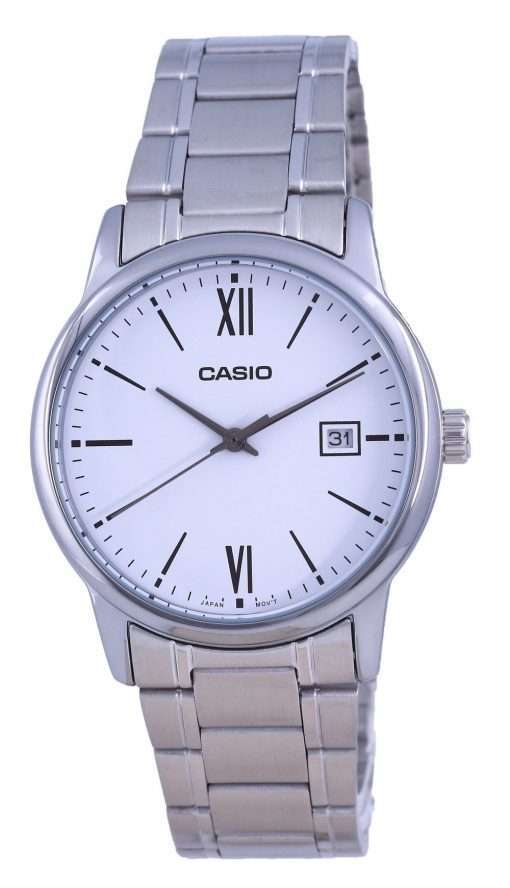 Casio White Dial Stainless Steel Analog Quartz MTP-V002D-7B3 MTPV002D-7 Mens Watch