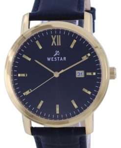 Westar Black Dial Gold Tone Stainless Steel Quartz 50244 GPN 103 Mens Watch