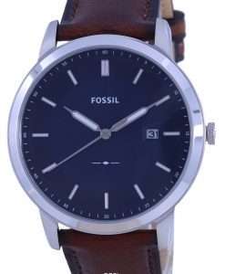 Fossil The Minimalist Blue Dial Leather Strap Solar FS5839 Mens Watch