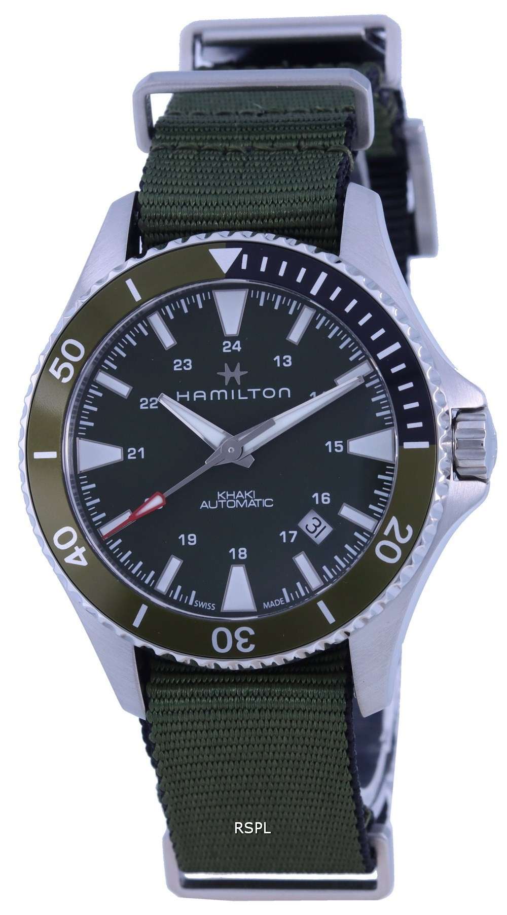 Hamilton Khaki Navy Scuba Green Dial Automatic H82375961 100M Mens Watch
