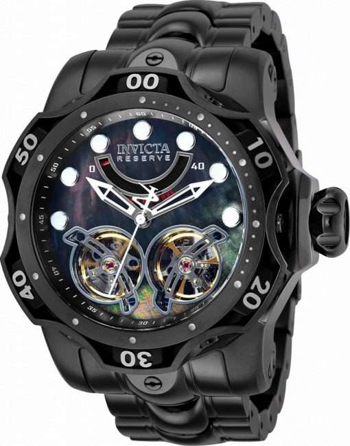 Invicta Reserve Venom Black Dial Stainless Steel Automatic 35988 1000M Mens Watch