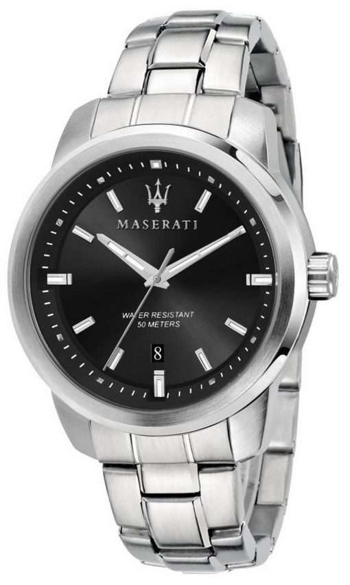 Maserati Successo Black Dial Stainless Steel Quartz R8853121006 Mens Watch