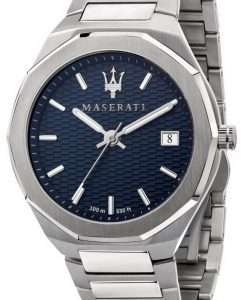 Maserati Stile Blue Dial Stainless Steel Quartz R8853142006 100M Mens Watch