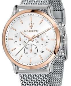 Maserati Epoca Chronograph White Dial Stainless Steel Quartz R8873618009 100M Mens Watch
