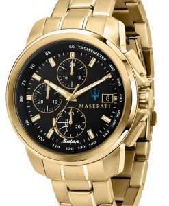 Maserati Successo Chronograph Gold Tone Stainless Steel Solar R8873645002 Mens Watch