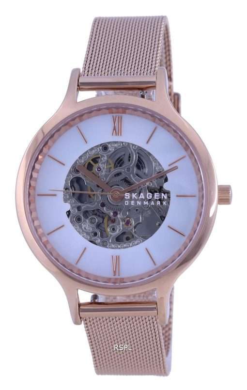 Skagen Anita Skeleton Mother Of Pearl Dial Automatic SKW2960 Womens Watch