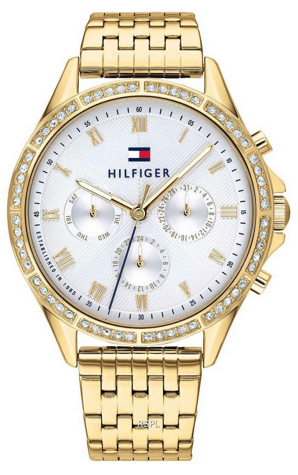 Tommy Hilfiger Ari Crystal Accents Gold Tone Stainless Steel Quartz 1782142 Womens Watch