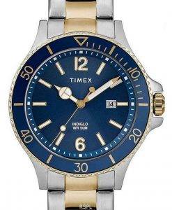Timex Harborside Blue Dial Two Tone Stainless Steel Quartz TWG019600 Mens Watch