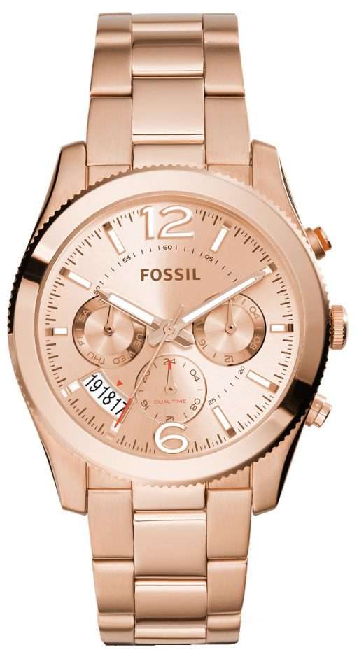 Fossil Perfect Boyfriend Multifunction Rose-Tone Stainless Steel ES3885 Women's Watch
