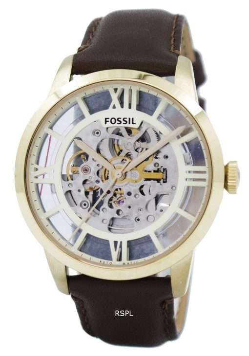 Fossil Townsman Automatic Skeleton Dial Brown Leather ME3043 Men's Watch