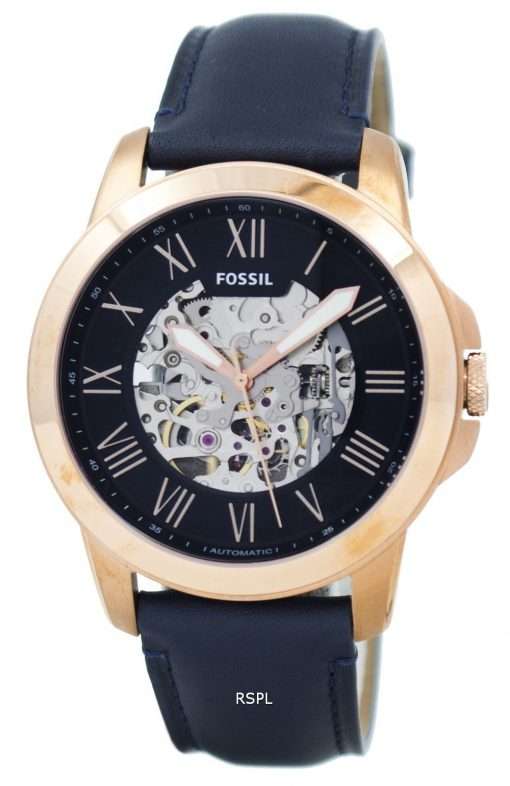Fossil Grant Automatic Navy Blue Skeleton Dial ME3102 Men's Watch