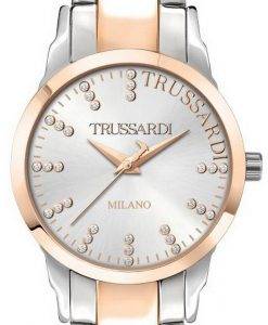 Trussardi T-Bent Crystal Accents Two Tone Stainless Steel Quartz R2453141501 Womens Watch